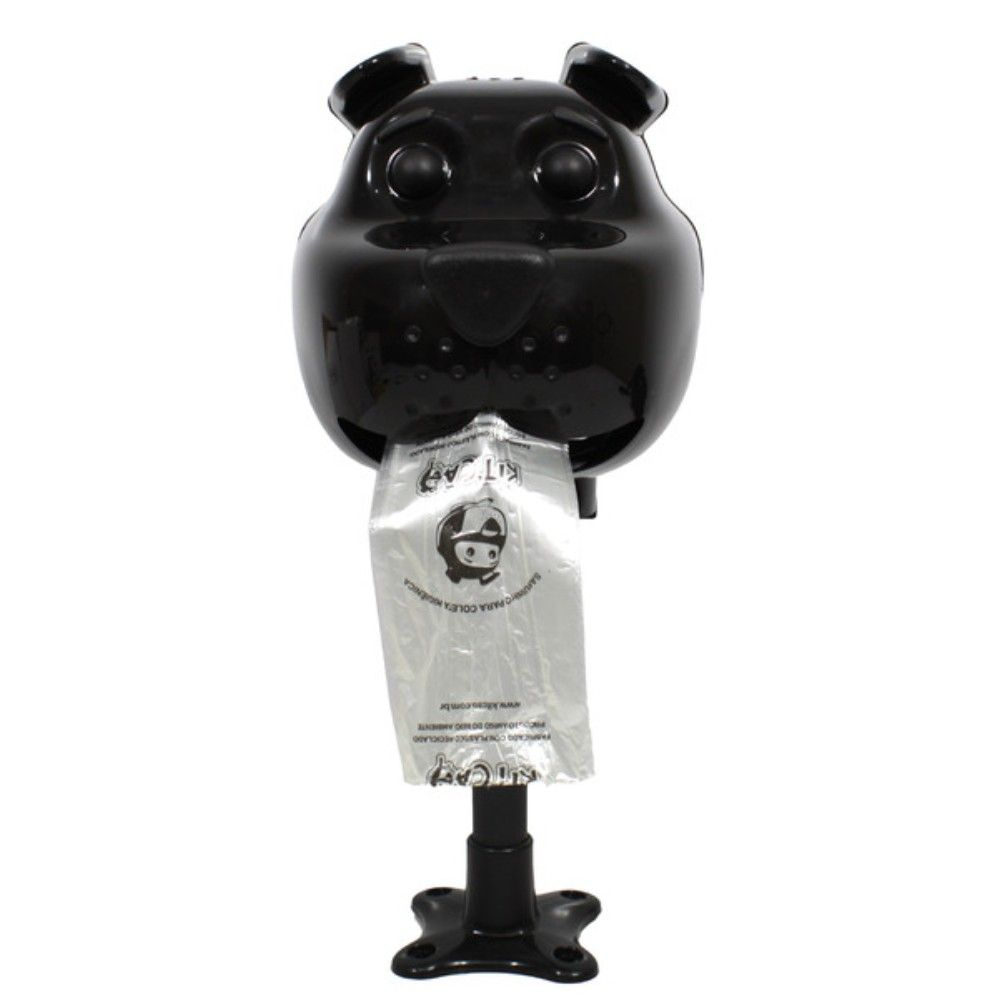 KITCAO - CACHORRO DISPENSER DE SAQUINHO PRETO 
