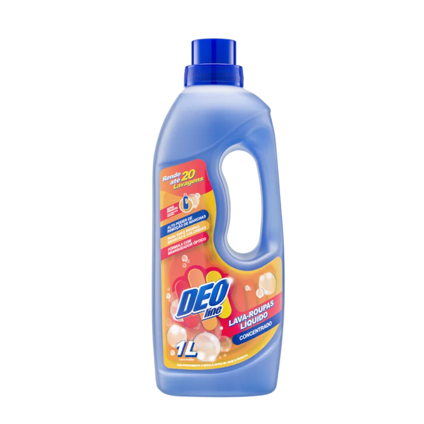 SABAO LIQUIDO LAVA ROUPAS 1L ALTO PODER DE REMOCAO DILUI 20ML EM 10L - DEOLINE