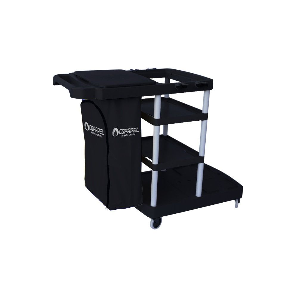 CARRO FUNCIONAL TITAN PRETO C TAMPA PRETA E BOLSA PRETA - TONK