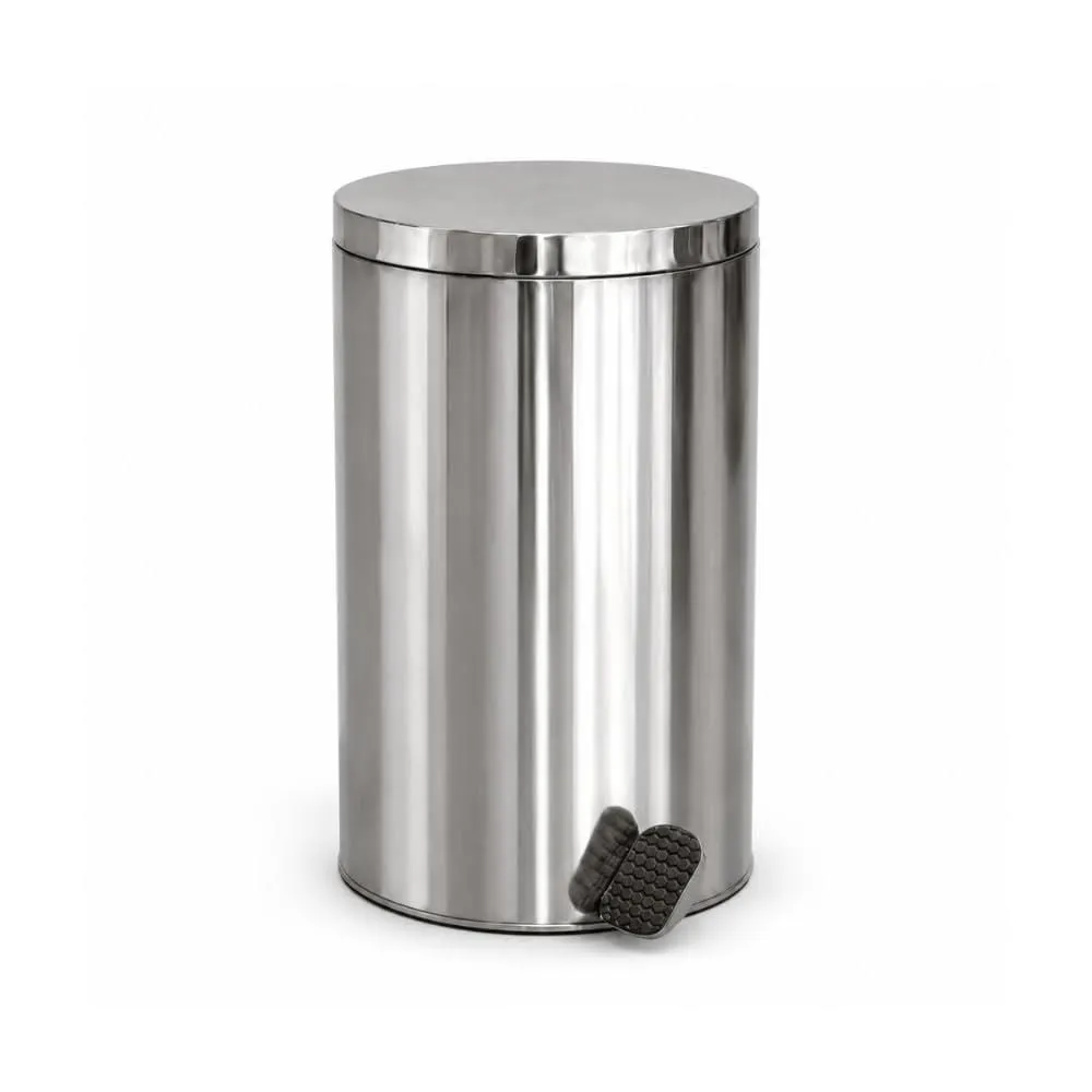 LIXEIRA 50L INOX REDONDA COM PEDAL A60D30CM CESTO COLETOR - BINNOX