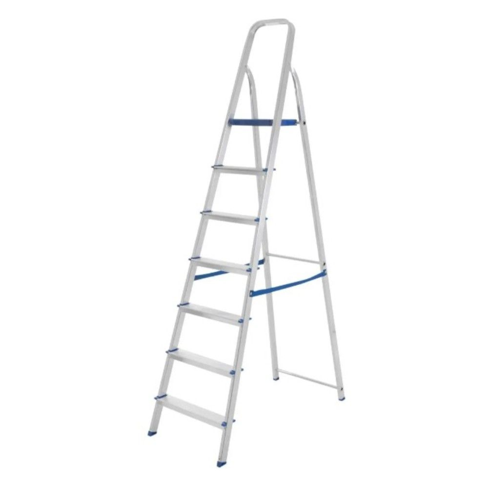 ESCADA  7 DEGRAUS EM ALUMINIO SUPORTA ATE  120KG  - MOR