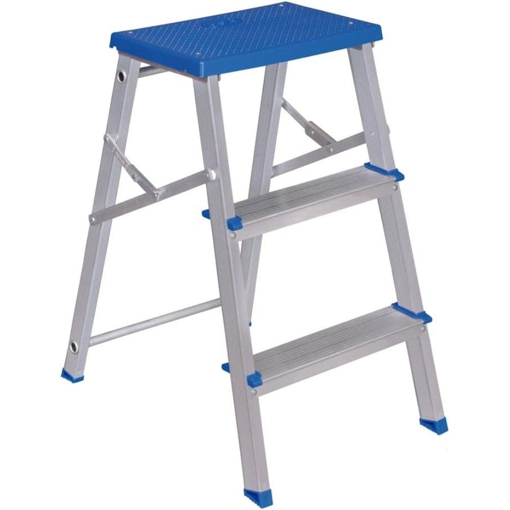 ESCADA 3 DEGRAUS BANQUETA ALUMINIO SUPORTA ATE 120KG- MOR