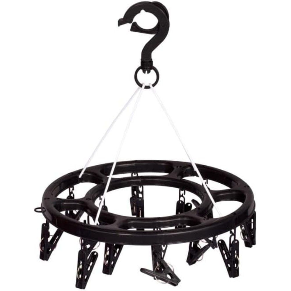 MINI VARAL REDONDO COM 16 PRENDEDORES  - MOR