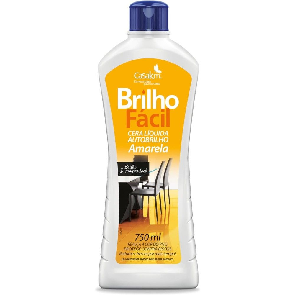 CERA LIQUIDA AMARELA 750ML BRILHO FACIL ARDOSIA - CASAKM