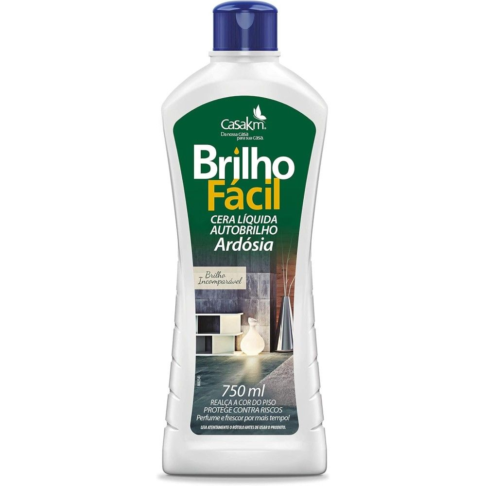 CERA LIQUIDA VERDE 750ML BRILHO FACIL ARDOSIA - CASAKM