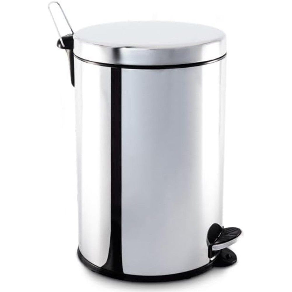 LIXEIRA 12L INOX REDONDA COM PEDAL E BALDE A40D25CM  - BRINOX