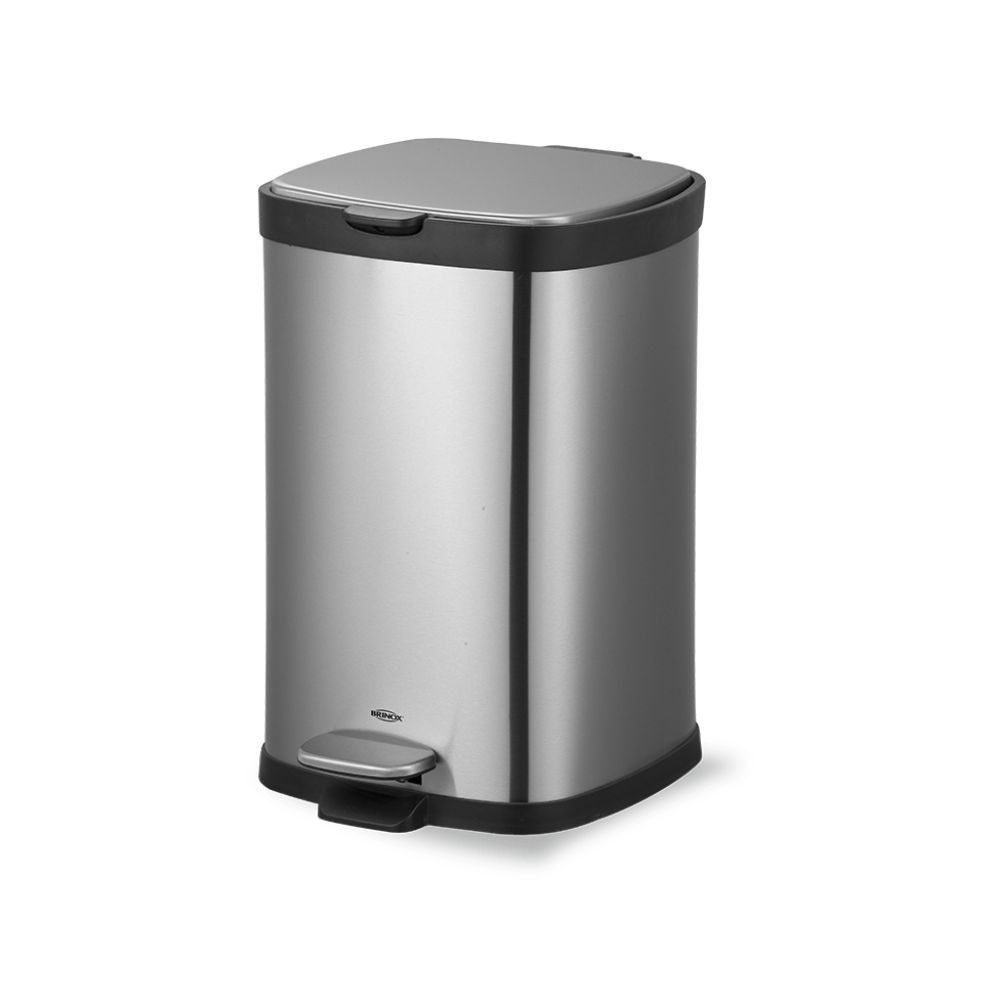 LIXEIRA 12L INOX RETANGULAR COM PEDAL E BALDE A40XL34XP26CM - BRINOX