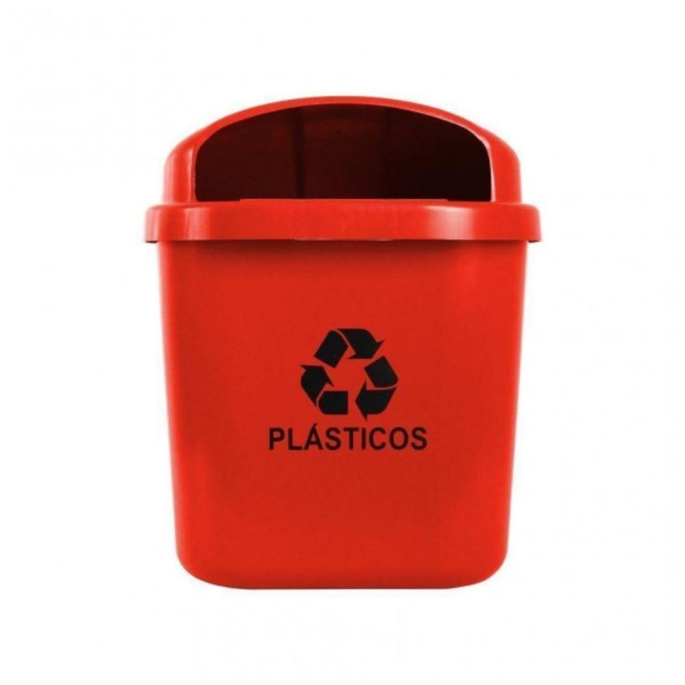 LIXEIRA 40L VERMELHA DIN / PET / PAPELEIRA / CESTO A52P32L44CM C/ SUP PLASTICO - JSN