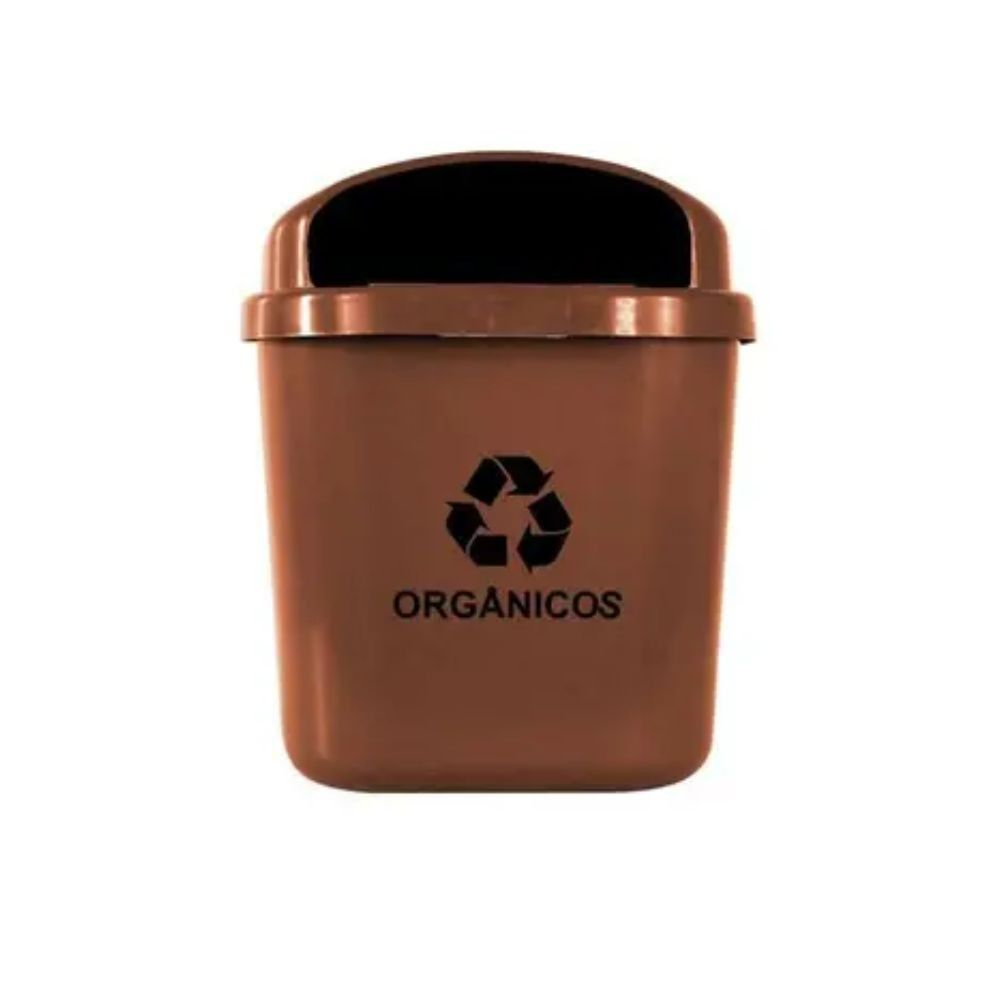 LIXEIRA 40L MARROM DIN / PET / PAPELEIRA / CESTO A52P32L44CM C/ SUP PLASTICO - JSN