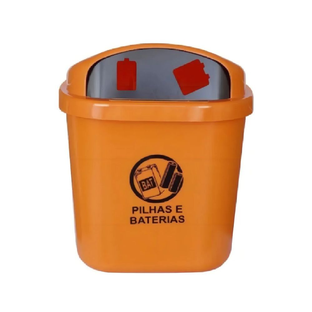 LIXEIRA 40L LARANJA DIN / PET / PAPELEIRA / CESTO A52P32L44CM C/ SUP PLASTICO - JSN