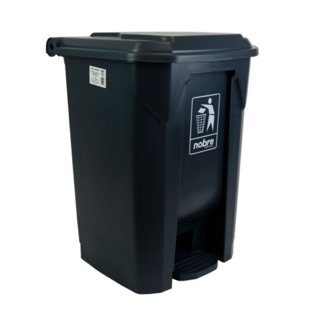 LIXEIRA 50L CINZA COM PEDAL CESTO COLETOR - NOBRE