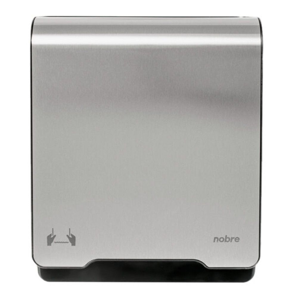 DISPENSER AUTOCORTE PRETO COM FRETE INOX ESCOVADO PARA TOALHA BOBINA MECANICO - BRAVE NOBRE