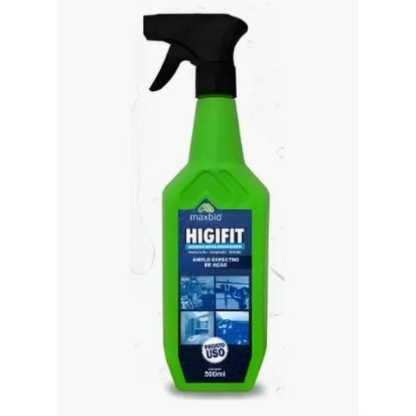 HIGIFIT LIMPADOR DESINFETANTE PARA ACADEMIAS PRONTO USO 500ML DILUIR 100ML EM 500ML DE AGUA - MAXBIO