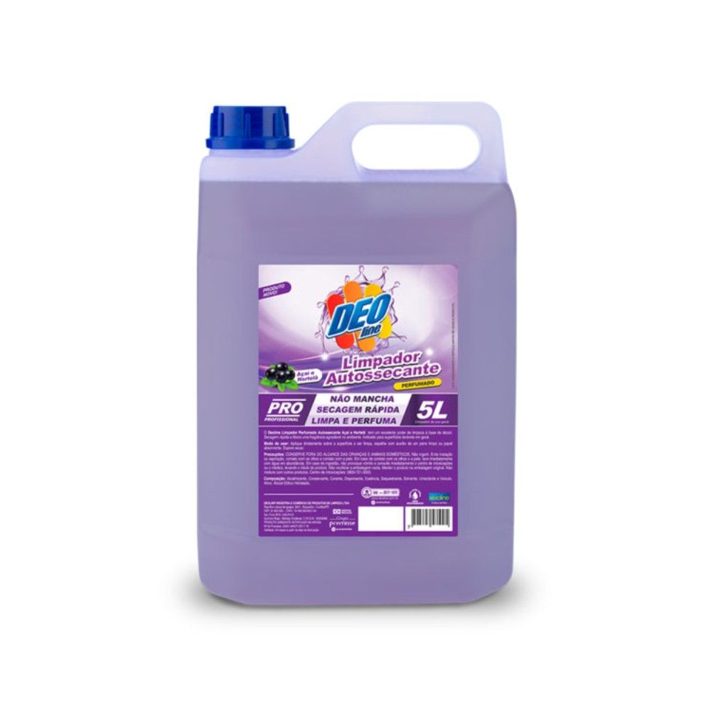 LIMPADOR PERFUMADO 5L ACAI E HORTELA AUTOSSECANTE PRONTO USO - DEOLINE