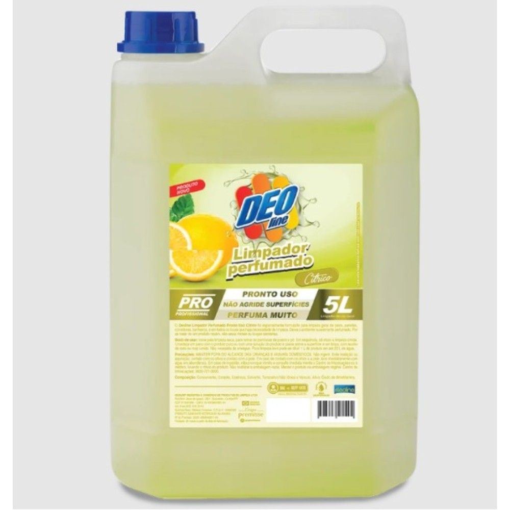 LIMPADOR PERFUMADO 5L CITRICO DILUI 1L EM 20L PRONTO USO - DEOLINE