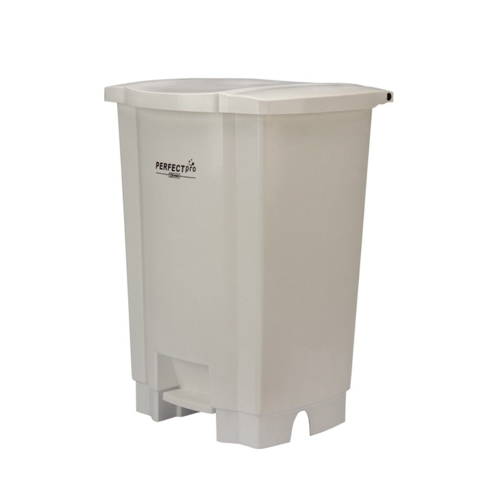 LIXEIRA 100L BRANCA COM PEDAL A84L49P48CM CESTO COLETOR - PERFECT