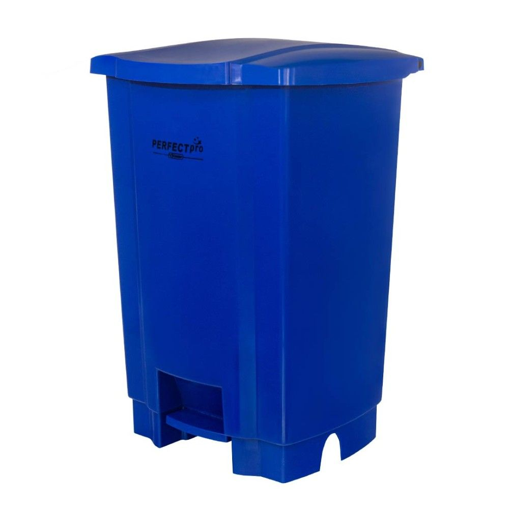 LIXEIRA 100L AZUL COM PEDAL A84L49P48CM CESTO COLETOR - PERFECT
