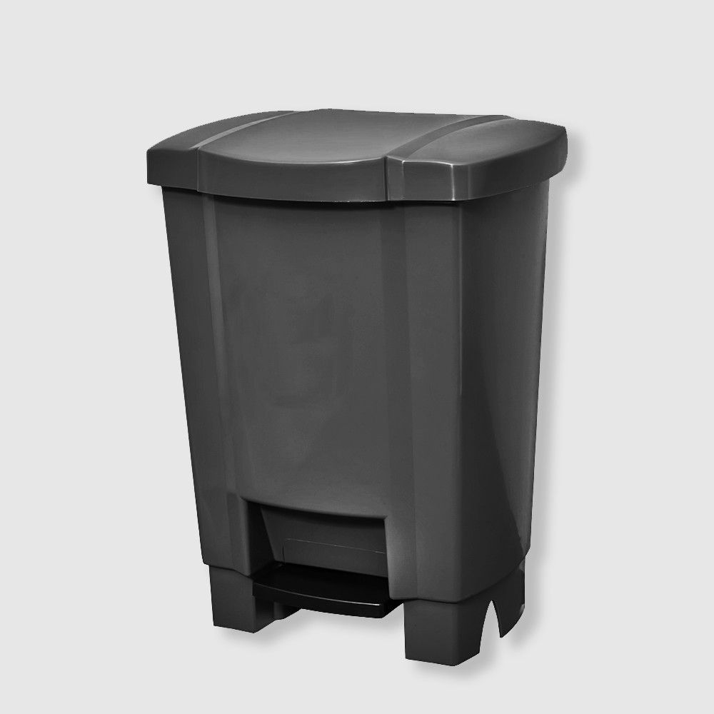 LIXEIRA 50L CINZA COM PEDAL A60L41P40CM CESTO COLETOR - TONK