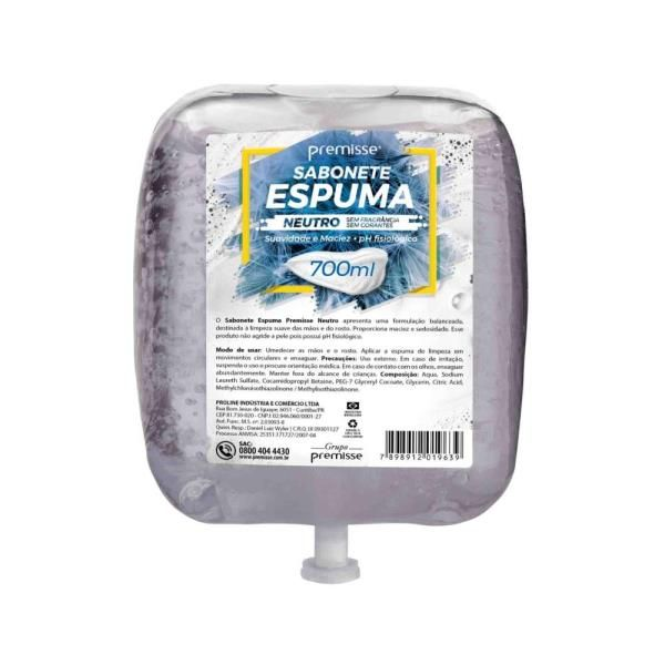 SABONETE ESPUMA 700ML REFIL NEUTRO SUAVIDADE E MACIEZ - PREMISSE