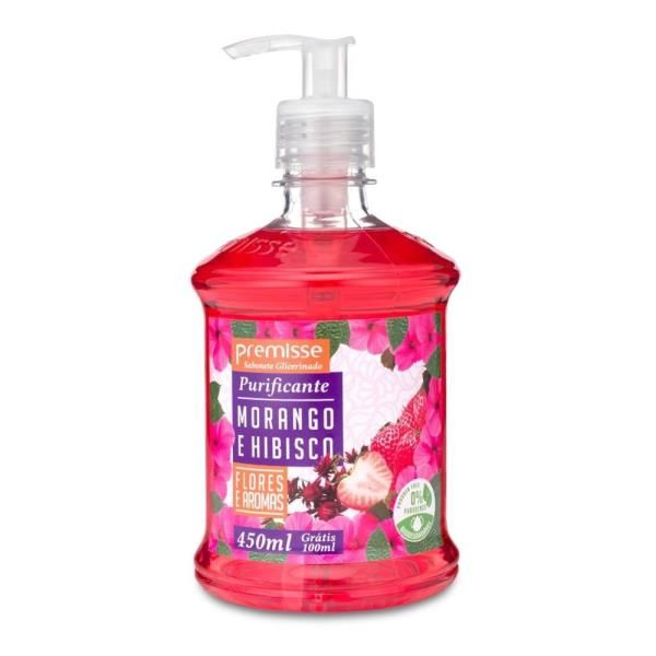 SABONETE LIQUIDO 450ML MORANGO E HIBISCOS PUMP - PREMISSE