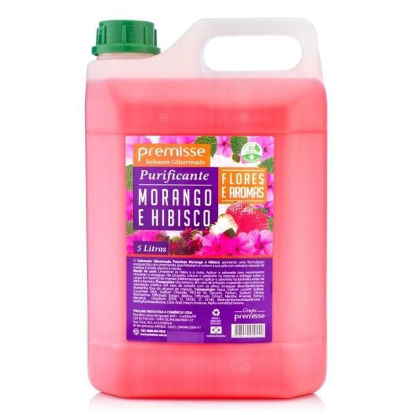 SABONETE LIQUIDO 5L MORANGO E HIBISCOS E AROMAS - PREMISSE
