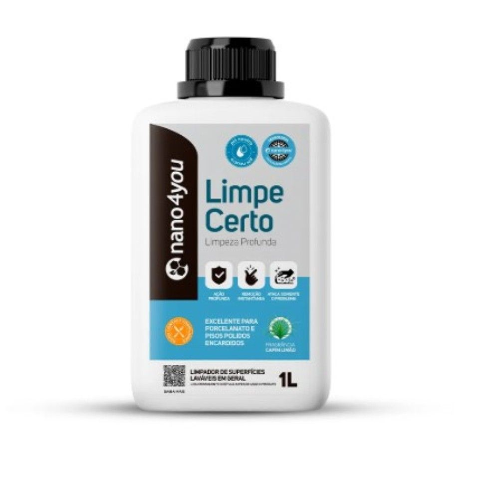 LIMPE CERTO LIMPEZA PROFUNDA 1L PRONTO USO ATIVO ACIDO ORGANICO CAPIM LIMAO - NANO4YOU