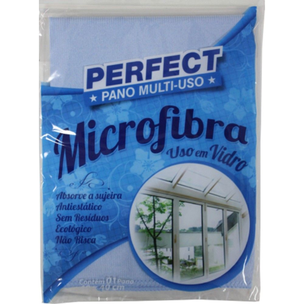 PANO MICROFIBRA VIDRO 40X40  PARA LIMPEZA - PERFECT