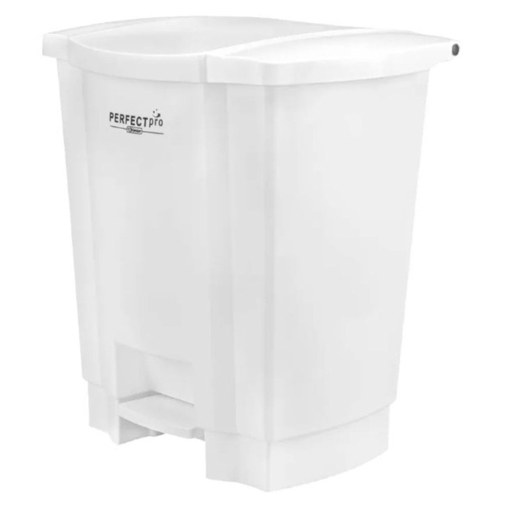 LIXEIRA 35L BRANCA  COM PEDAL A43L42P40 CM CESTO COLETOR - PERFECT