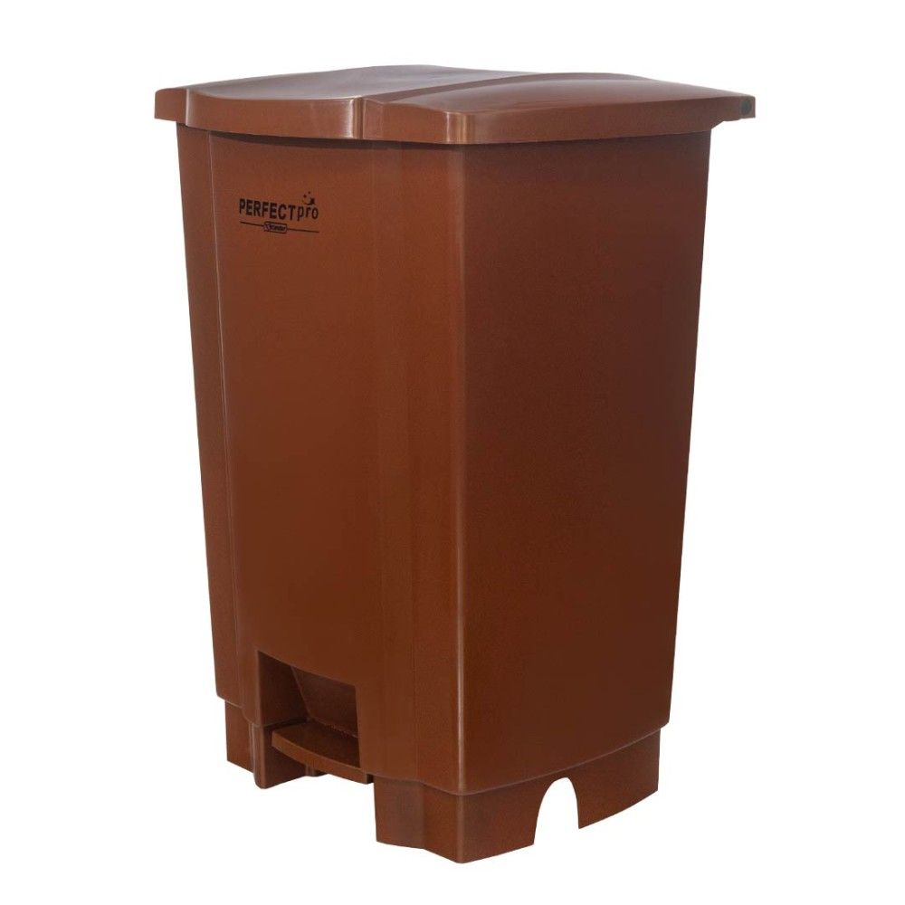 LIXEIRA 50L MARROM COM PEDAL A60L41P40CM CESTO COLETOR - PERFECT