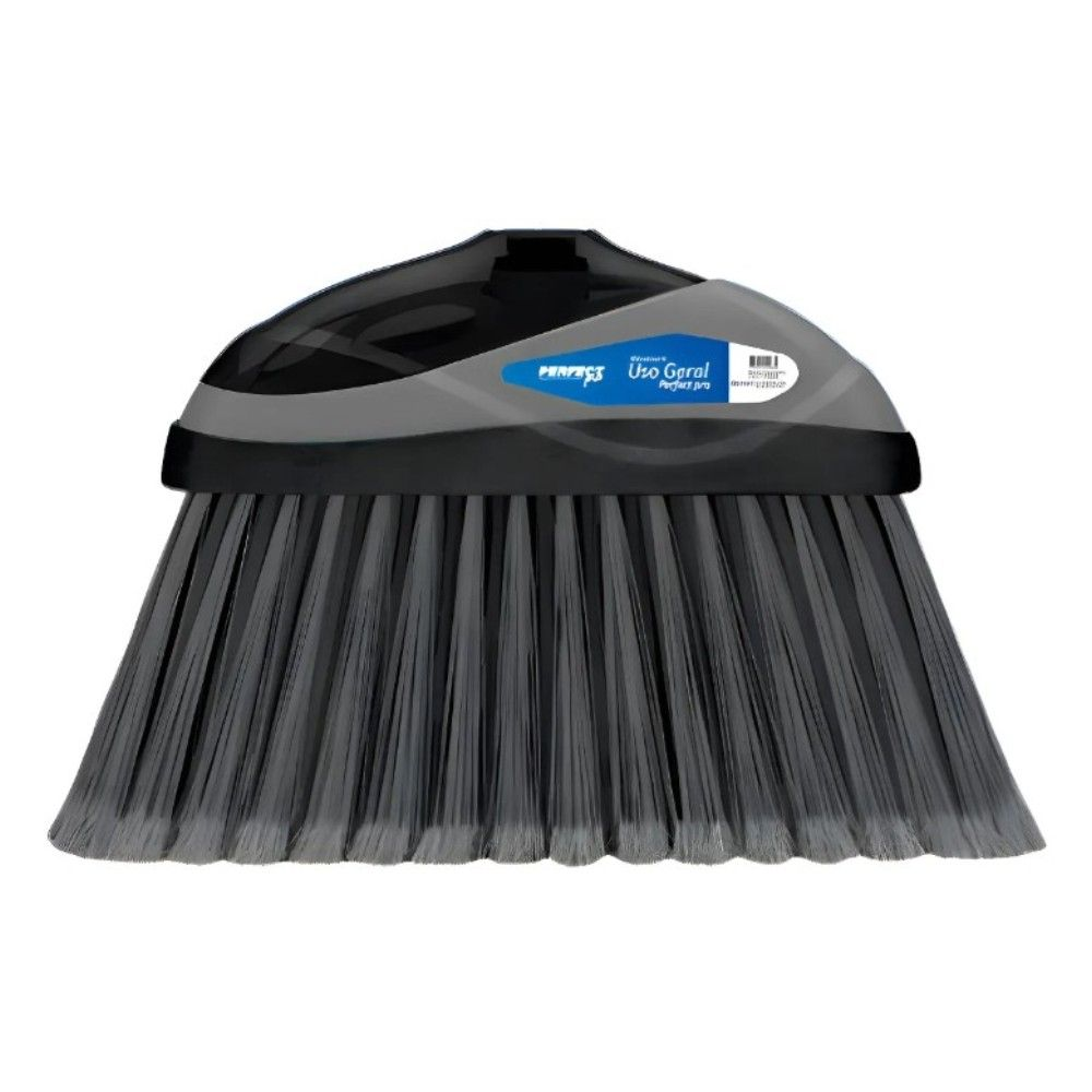 VASSOURA USO GERAL 23CM PRETA  SEM CABO - PERFECT