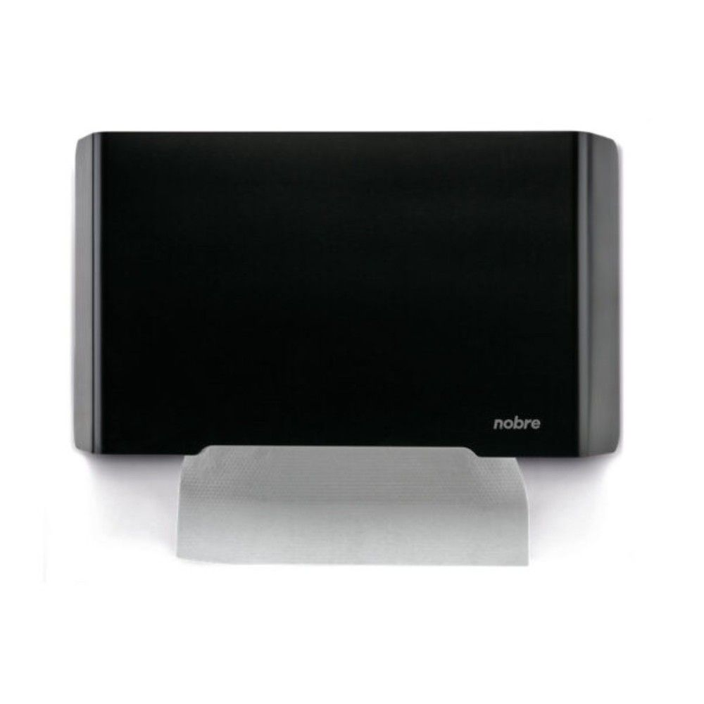TOALHEIRO PRETO DISPENSER PORTA PAPEL TOALHA FRENTE INOX - NOBRE 
