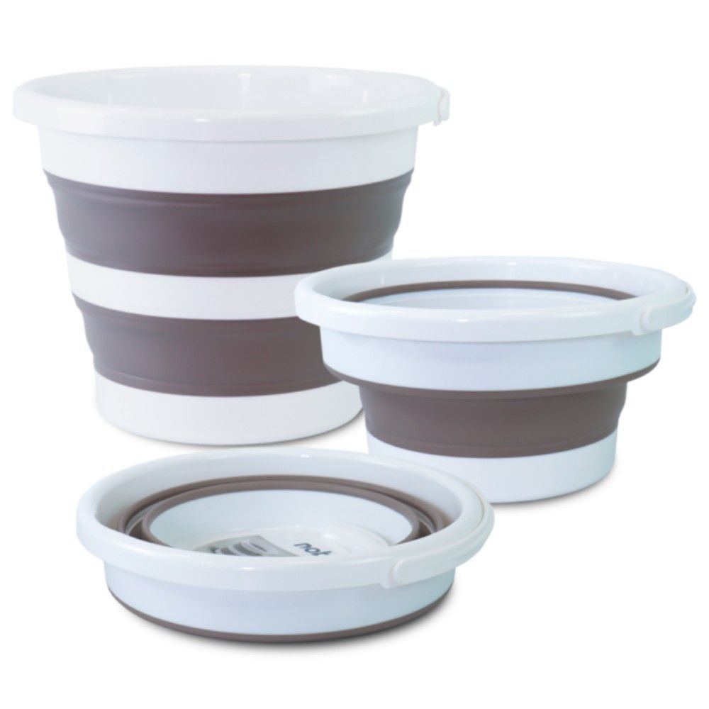 BALDE 12L BRANCO E CINZA RETRATIL ALTURA 26 BOCA 32 CM - NOBRE