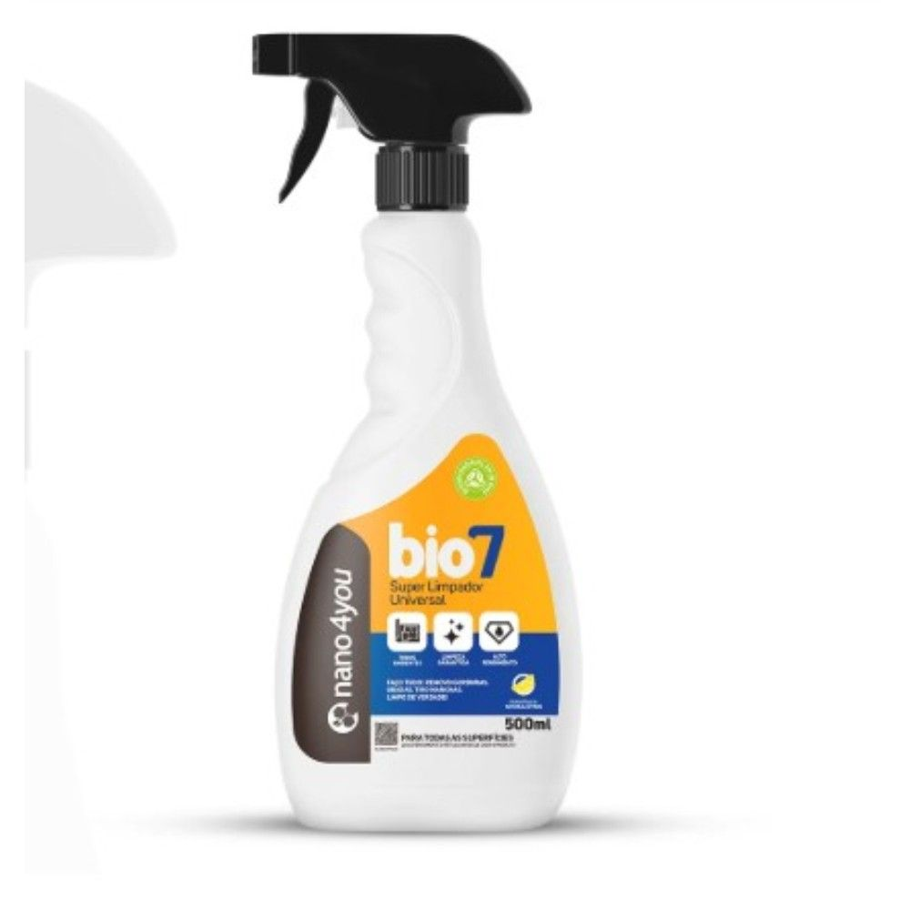 SUPER LIMPADOR UNIVERSAL BIO7  SPRAY 500 ML ATIVO ACIDO ORGANICO - NANO4YOU