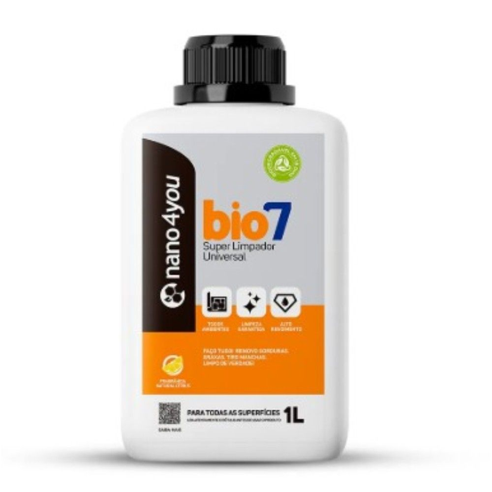 SUPER LIMPADOR UNIVERSAL BIO7 1L PRONTO USO ATIVO ACIDO ORGANICO - NANO4YOU