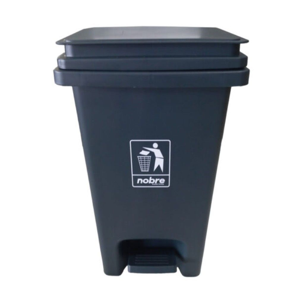LIXEIRA 15L CINZA C/ PEDAL A37L21C28CM - NOBRE