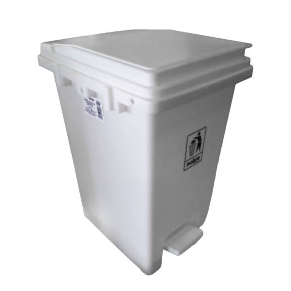 LIXEIRA 15L BRANCA C/ PEDAL  A37L21C28CM - NOBRE