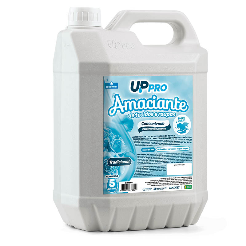 AMACIANTE 5L TRADICIONAL CONCENTRADO DILUI 80ML EM 4KG DE ROUPAS - UPPRO