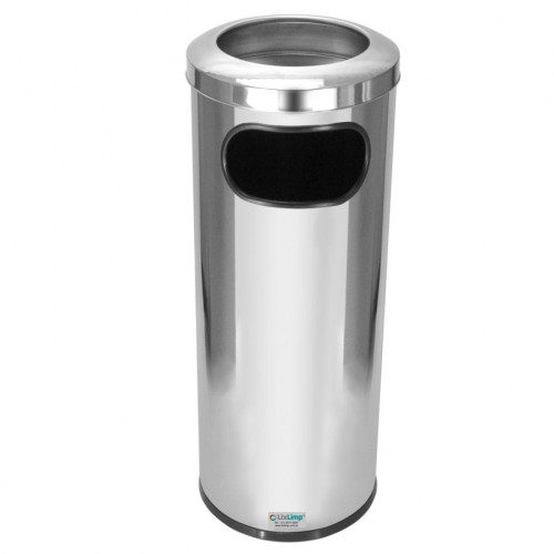 CINZEIRO LIXEIRA 30L INOX REDONDA  CESTO COLETOR - BINNOX