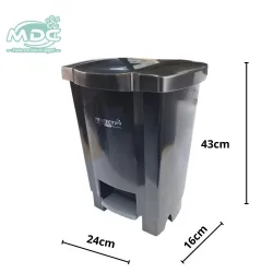 LIXEIRA 17L PRETA  COM PEDAL C29X33LX43ACM - PERFECT