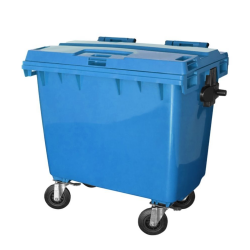 CONTENTOR 1000L AZUL A129L138P104CM COM 4 RODAS E SEM PEDAL - JSN