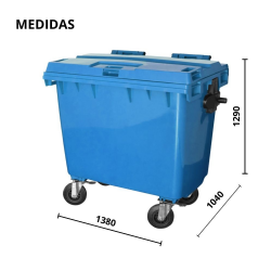 CONTENTOR 1000L MARROM A129L138P104CM COM 4 RODAS E SEM PEDAL - JSN