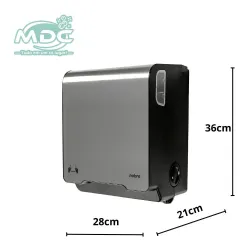 DISPENSER AUTOCORTE PRETO COM FRETE INOX ESCOVADO PARA TOALHA BOBINA MECANICO - BRAVE NOBRE