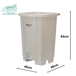 LIXEIRA 100L BRANCA COM PEDAL A84L49P48CM CESTO COLETOR - PERFECT