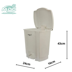 LIXEIRA 17L BRANCA COM PEDAL C29X33LX43A - PERFECT