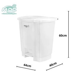 LIXEIRA 50L BRANCA COM PEDAL CESTO COLETOR - PERFECT