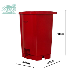 LIXEIRA 50L VERMELHA COM PEDAL CESTO COLETOR - PERFECT