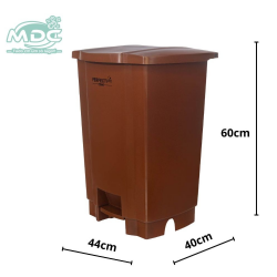 LIXEIRA 50L MARROM COM PEDAL CESTO COLETOR - PERFECT