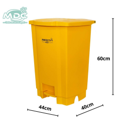 LIXEIRA 50L AMARELA COM PEDAL  CESTO COLETOR - PERFECT