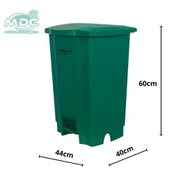 LIXEIRA 50L VERDE COM PEDAL  CESTO COLETOR - PERFECT