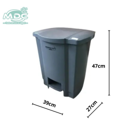 LIXEIRA 35L CINZA COM PEDAL A43L42P40 CESTO COLETOR - PERFECT